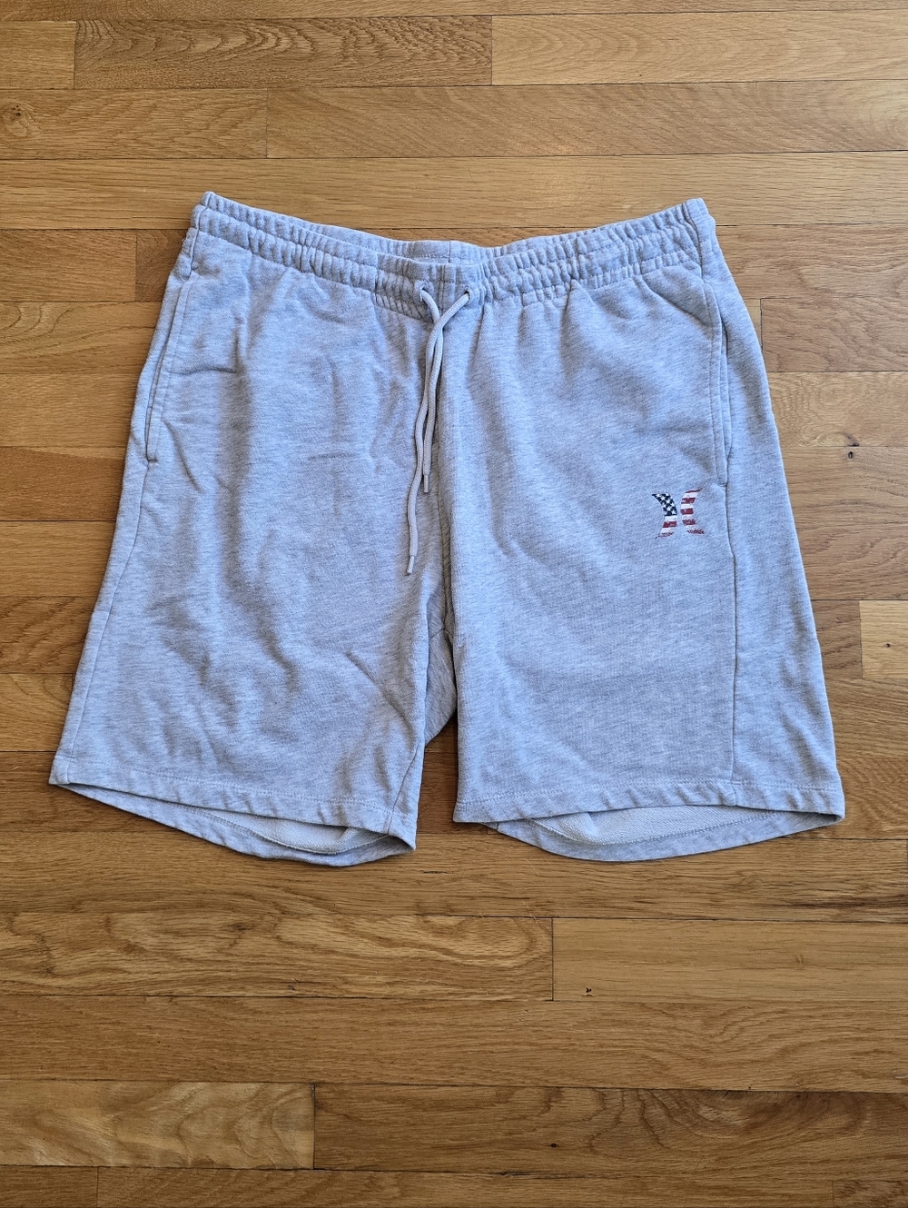 Hurley Men's Grey Fleece Drawstring Shorts | Large